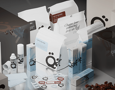 Qaf coffee brand visual identity